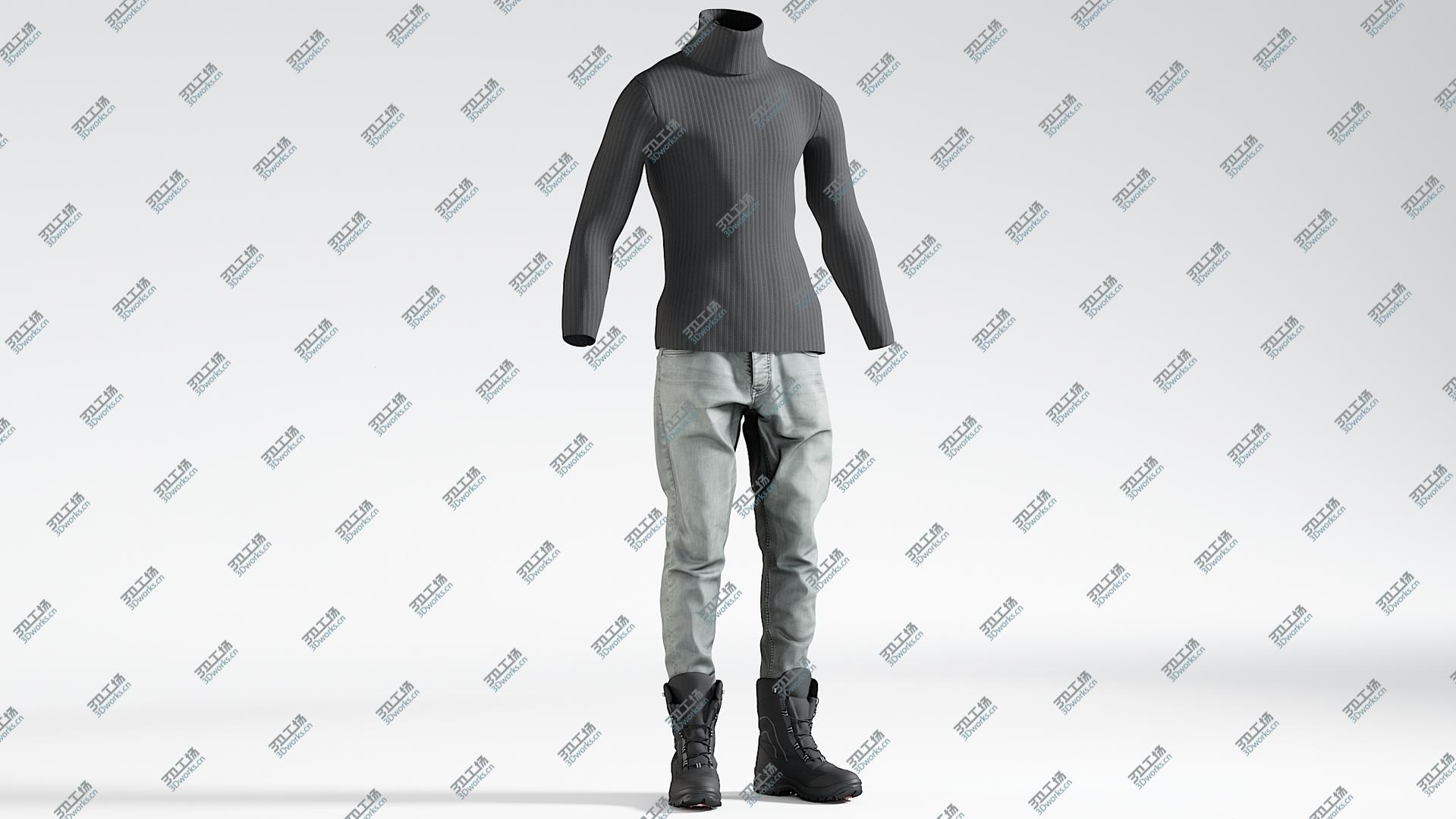images/goods_img/20210319/Men's Jeans with Pullover and Boots 3D model/5.jpg